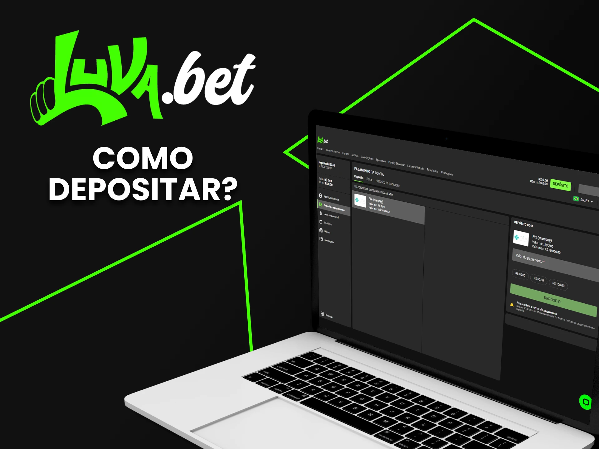 Mostraremos como reabastecer seu depósito na Luvabet.