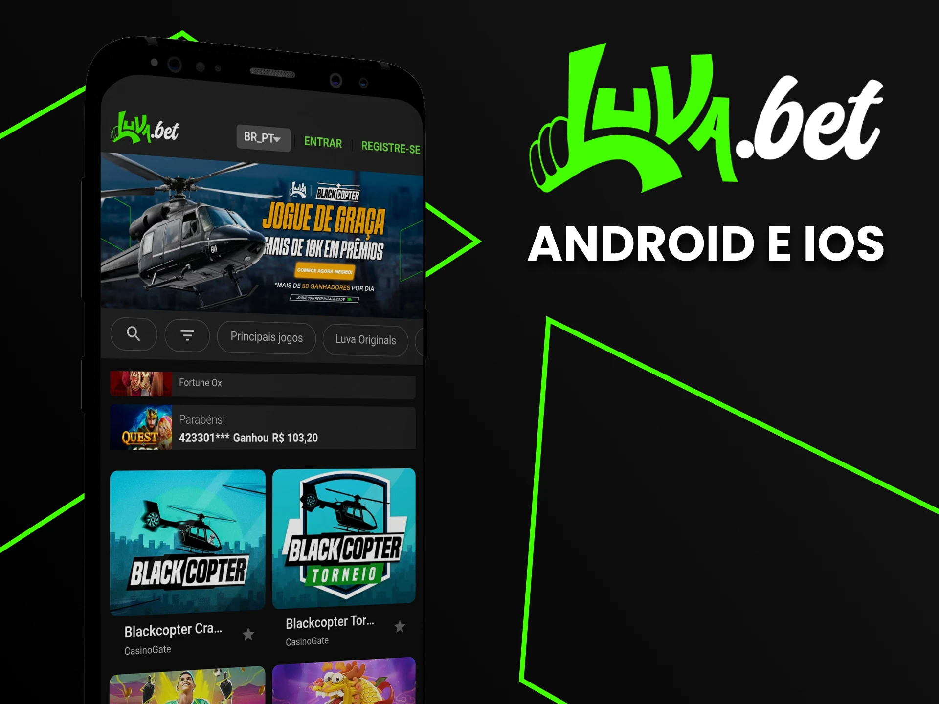 Use Luvabet no seu smartphone.