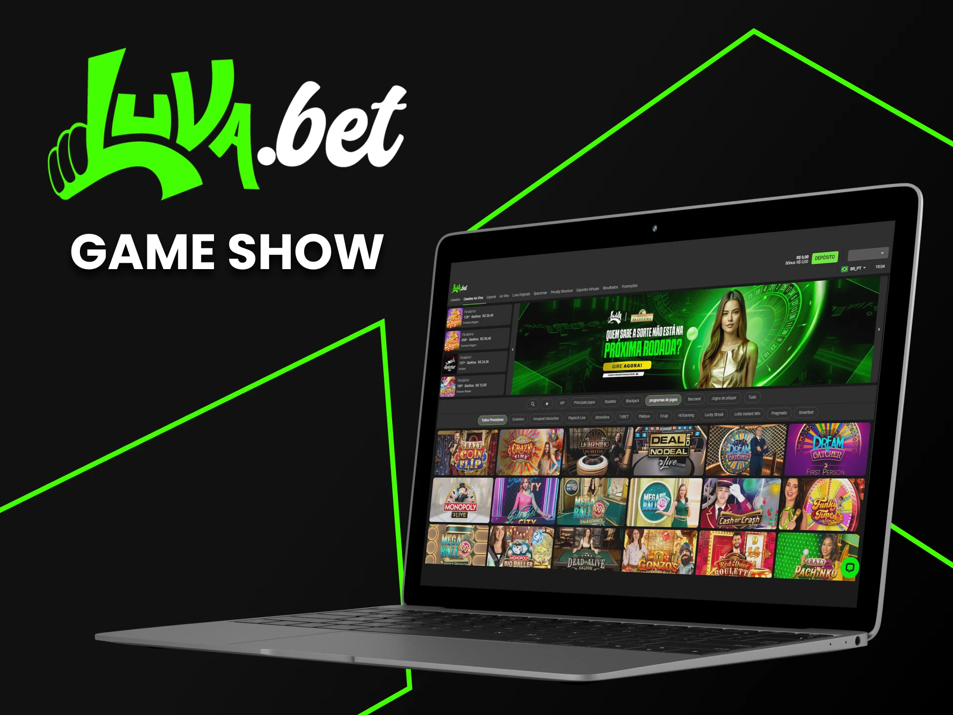 Os Game Shows são ideais para jogos na Luvabet.