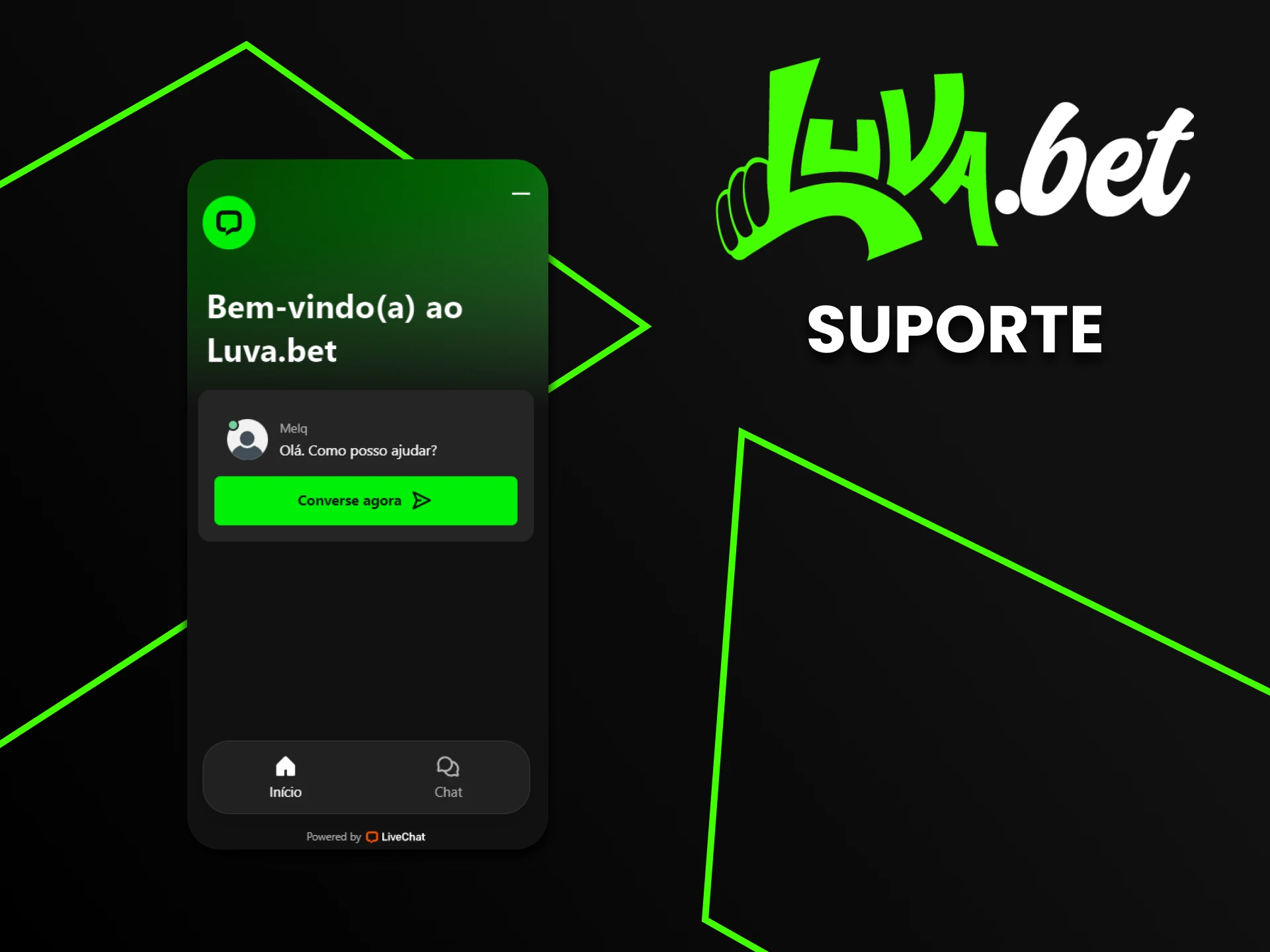 Entre em contato com a equipe de suporte do site via chat no Luvabet.