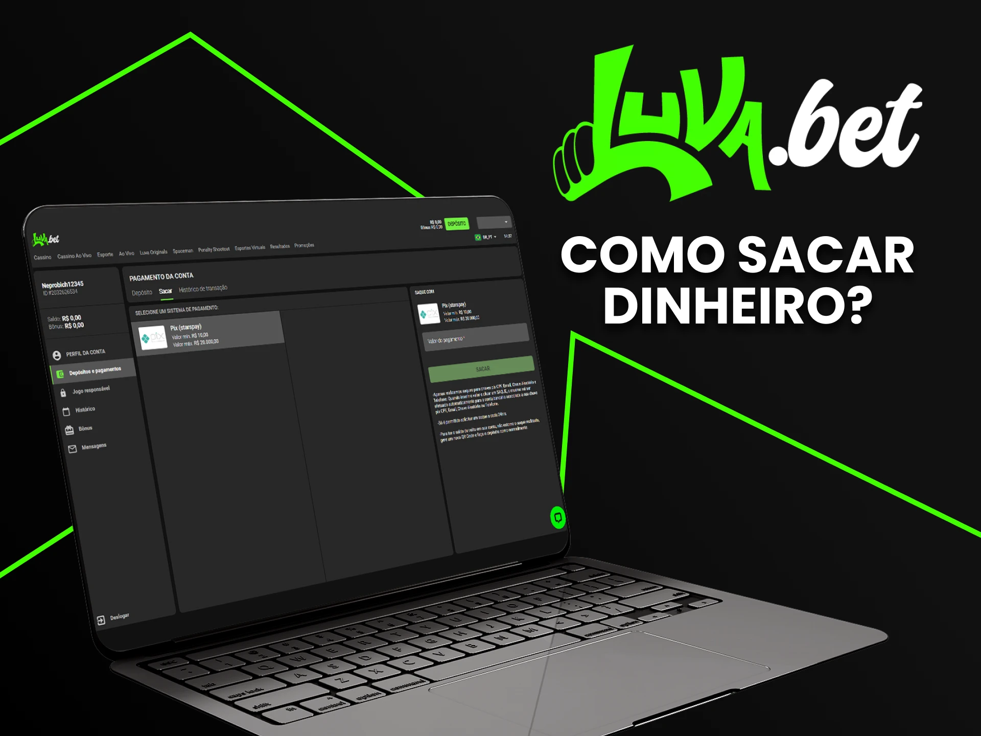 Diremos a você como sacar fundos para a Luvabet.