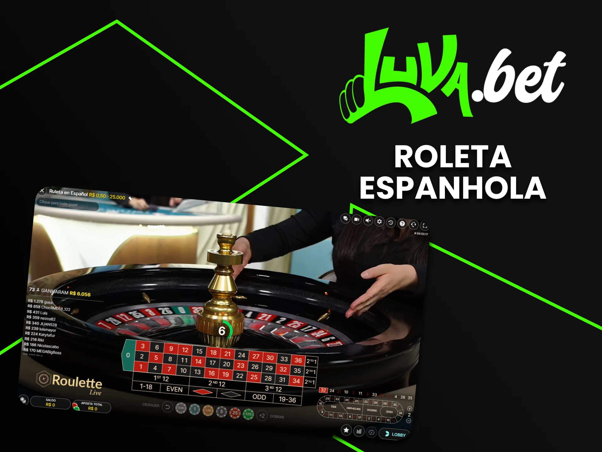 Para jogar na Luvabet, escolha Roleta Espanhola.