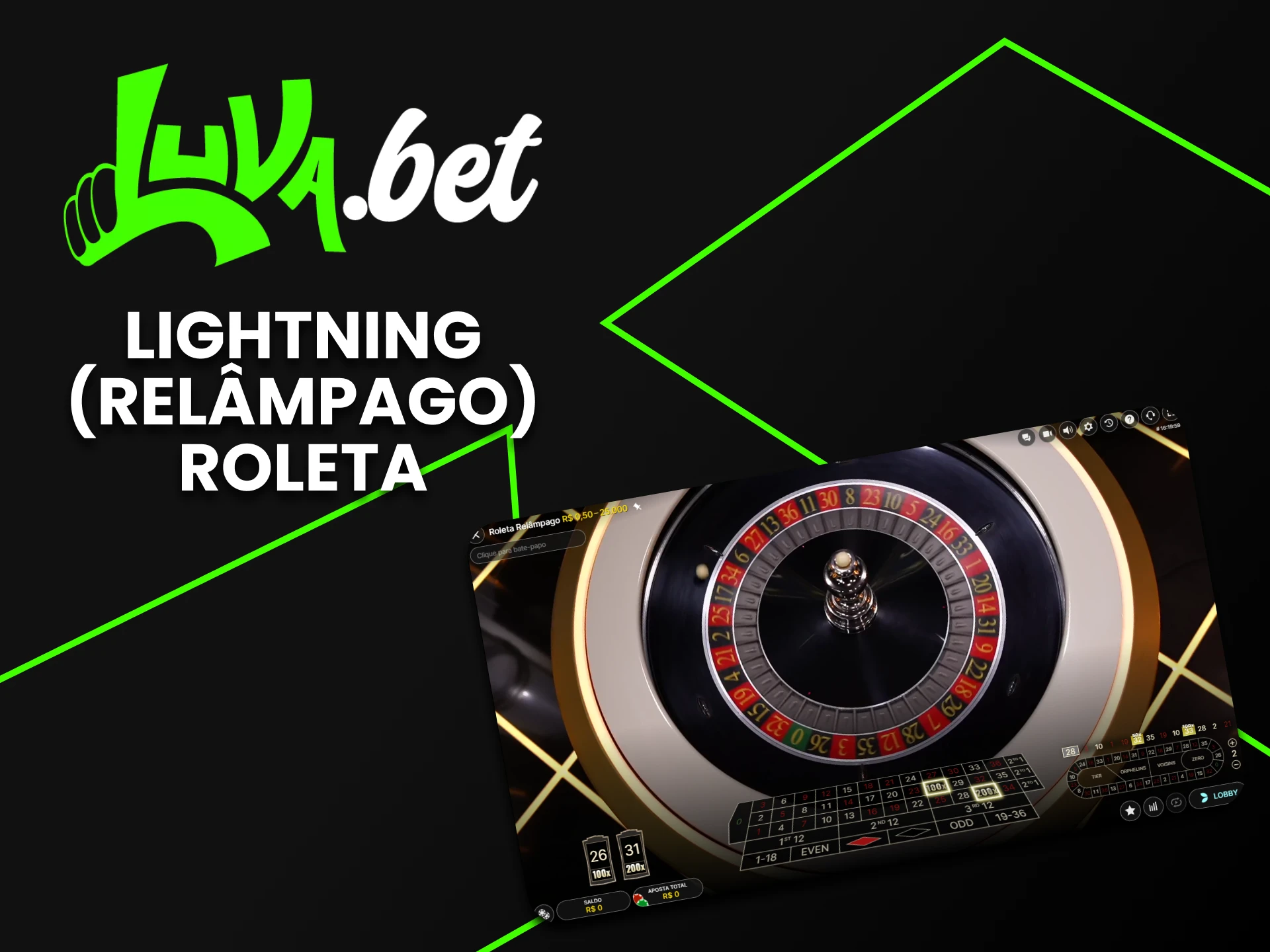 Para jogos de cassino na Luvabet, escolha a lightning roleta.